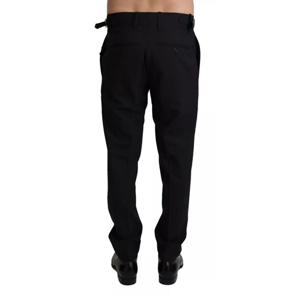 Dolce & Gabbana Black Wool Stretch Dress Trouser Men's Pants - Picture 2 of 3